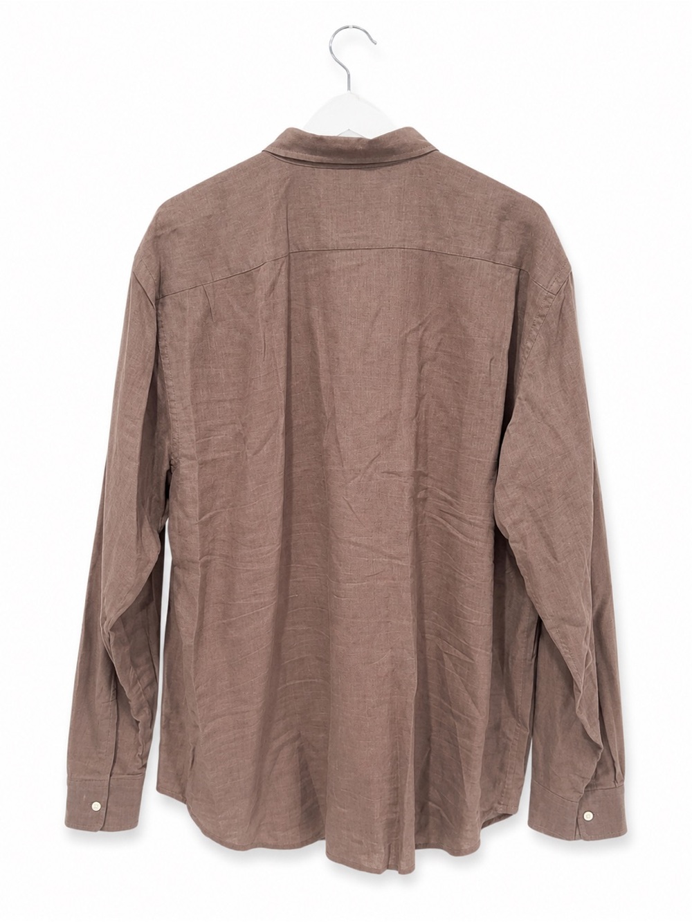 Old Navy Men's Taupe Brown Button-Down Long Sleeve Shirt - Picture 3 of 3